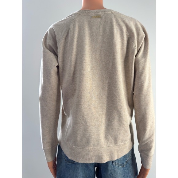 Michael Kors Womens Oatmeal Heather Lace Up Side Grommet Sweatshirt Small Beige - Picture 14 of 16